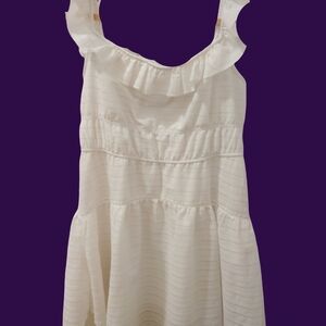 Wild Fable White Ruffle Midi Dress